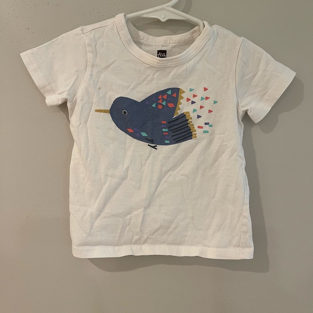 Tea collection toddler baby girl  White Bird Graphic T-Shirt